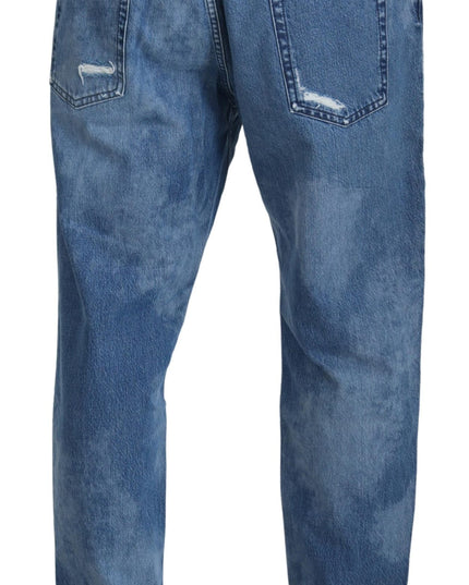 Dolce & Gabbana Blue Washed Cotton Casual Denim Jeans