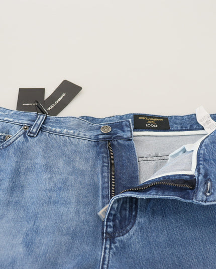 Dolce & Gabbana Blue Washed Cotton Casual Denim Jeans