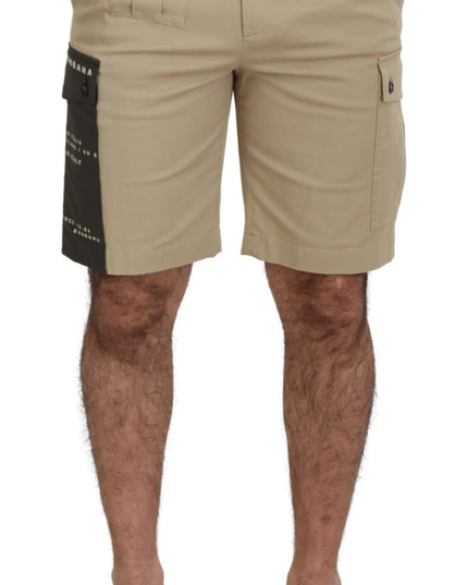 Dolce & Gabbana Beige Cotton Cargo Bermuda Shorts