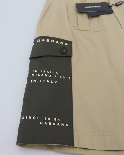 Dolce & Gabbana Beige Cotton Cargo Bermuda Shorts