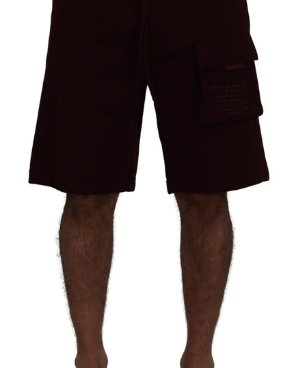 Dolce & Gabbana Maroon Bermuda Cargo Men Shorts