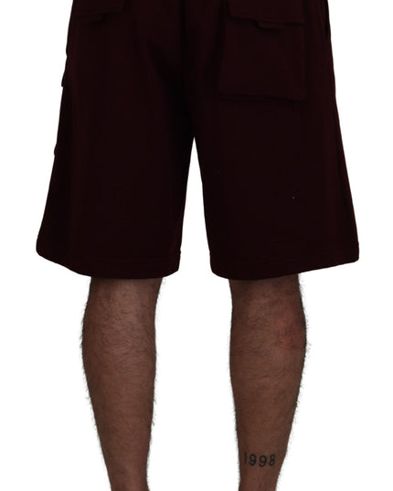 Dolce & Gabbana Maroon Bermuda Cargo Men Shorts