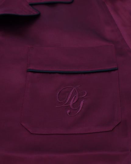 Dolce & Gabbana Red Silk Lounge Top Pajama Sleepwear Shirt