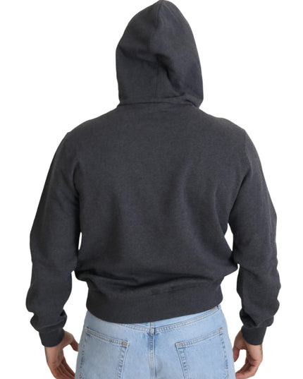 Dolce & Gabbana Gray Logo Cotton Hooded Sweatshirt Sweater