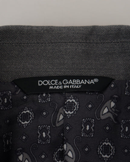 Dolce & Gabbana Gray Wool Silk Slim Fit Jacket Blazer