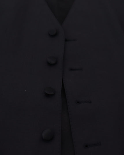 Dolce & Gabbana Black Wool Stretch Waistcoat Formal Vest