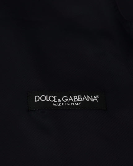 Dolce & Gabbana Dark Blue Wool Stretch Waistcoat Formal Vest