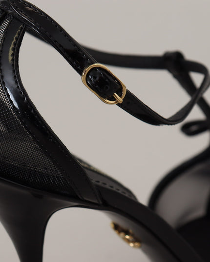 Dolce & Gabbana Black Stiletto High Heels Sandals Shoes