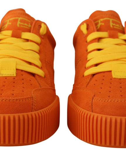 Dolce & Gabbana Orange Leather P.j. Tucker Sneakers Shoes