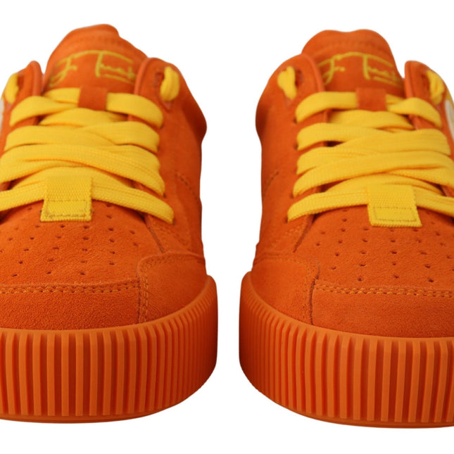 Dolce & Gabbana Orange Leather P.j. Tucker Sneakers Shoes