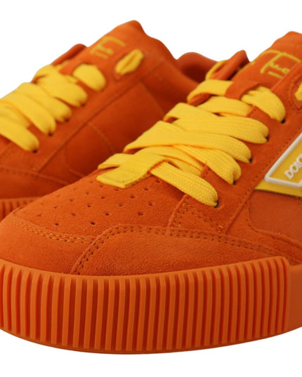 Dolce & Gabbana Orange Leather P.j. Tucker Sneakers Shoes