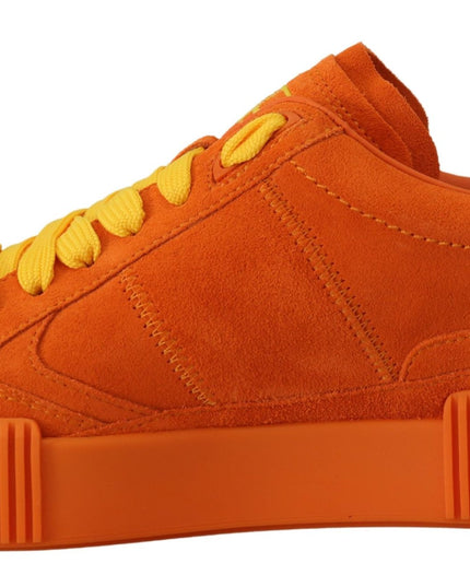 Dolce & Gabbana Orange Leather P.j. Tucker Sneakers Shoes