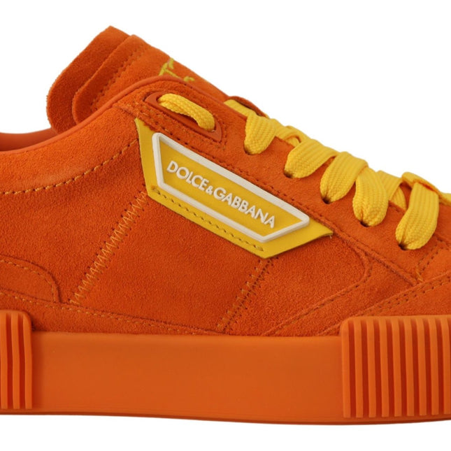 Dolce & Gabbana Orange Leather P.j. Tucker Sneakers Shoes