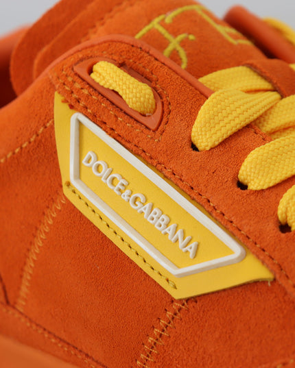 Dolce & Gabbana Orange Leather P.j. Tucker Sneakers Shoes