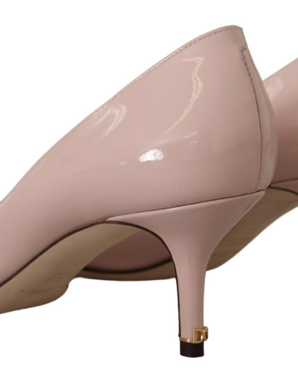 Dolce & Gabbana Pink Patent Leather Kitten Heels Pumps Shoes