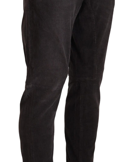 Acht Brown Cotton Straight Fit Men Casual Pants