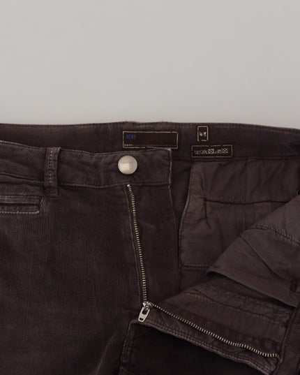 Acht Brown Cotton Straight Fit Men Casual Pants