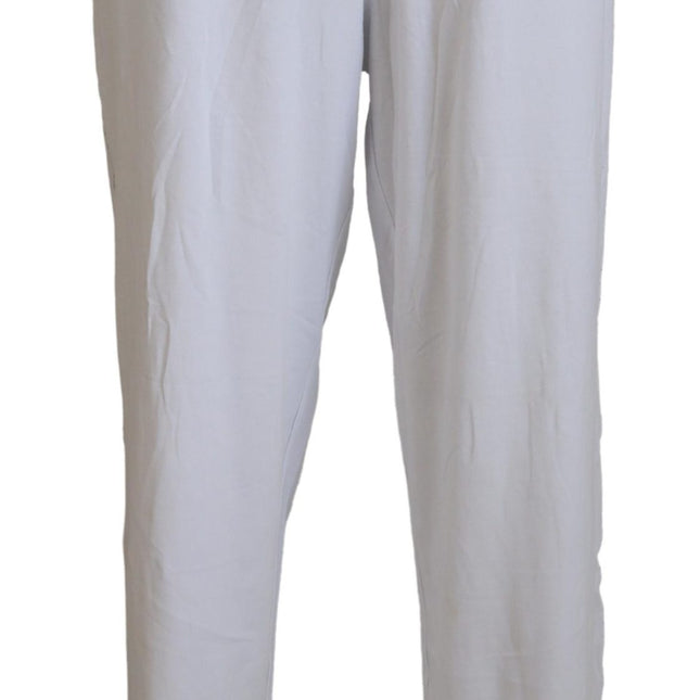 John Galliano White Cotton Logo Loose Men Pants