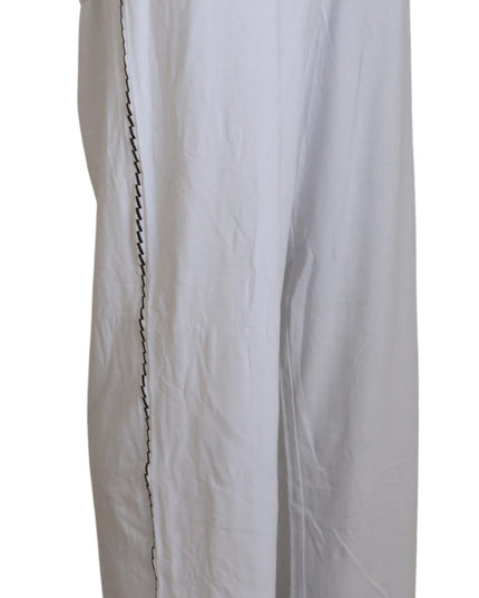 John Galliano White Cotton Logo Loose Men Pants