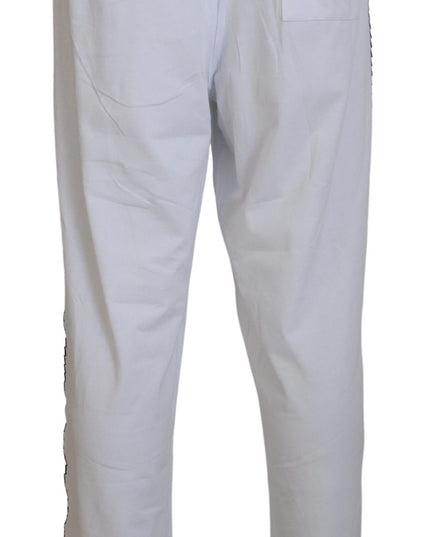 John Galliano White Cotton Logo Loose Men Pants