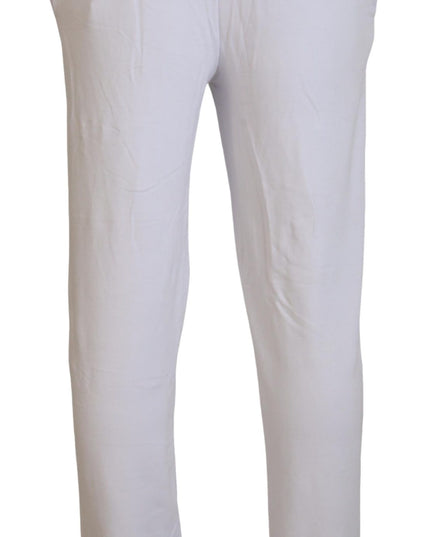 John Galliano White Cotton Logo Mens Jogger Pants