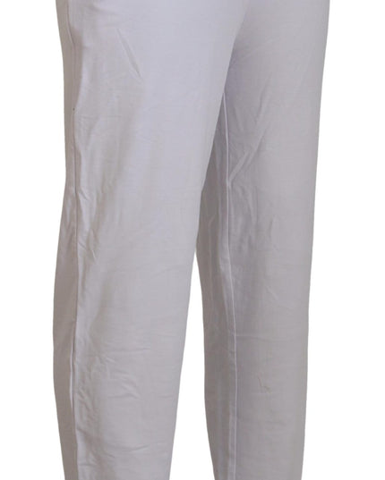 John Galliano White Cotton Logo Mens Jogger Pants