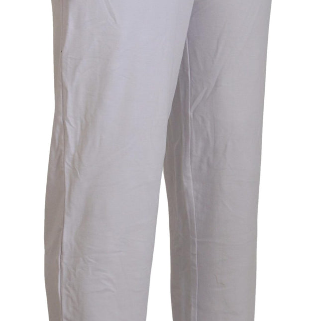 John Galliano White Cotton Logo Mens Jogger Pants