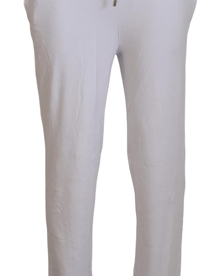 John Galliano White Cotton Logo Mens Jogger Pants