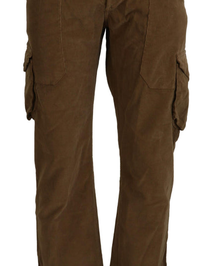 Ermanno Scervino Brown Cotton Corduroy Cargo Pants