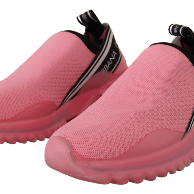 Dolce & Gabbana Pink Low Top Slip On Casual Sorrento Sneakers