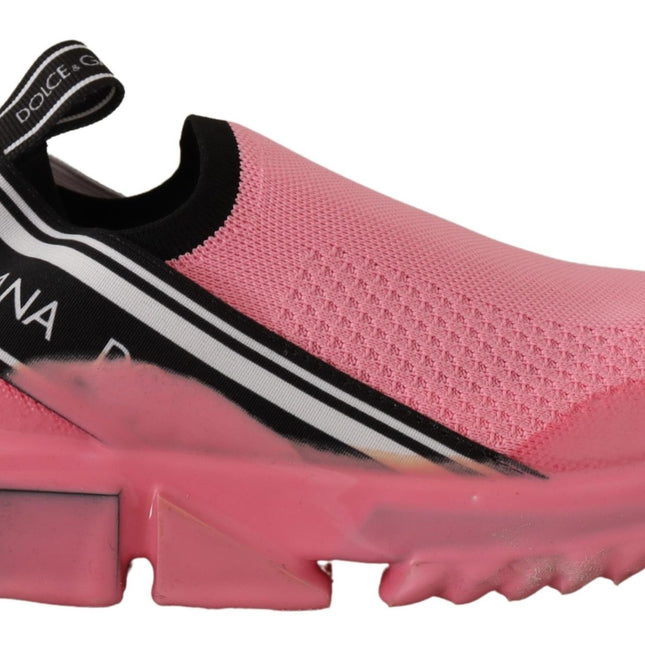 Dolce & Gabbana Pink Low Top Slip On Casual Sorrento Sneakers