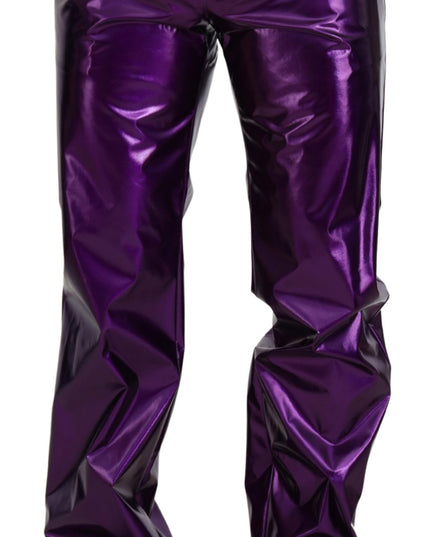 Dolce & Gabbana Purple Shining Men Casual Pants