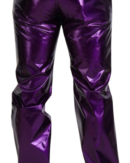 Dolce & Gabbana Purple Shining Men Casual Pants