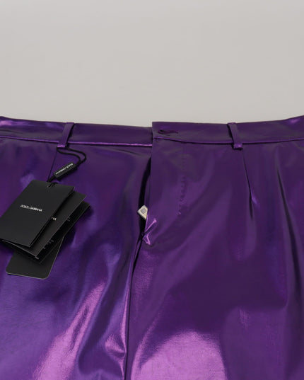 Dolce & Gabbana Purple Shining Men Casual Pants
