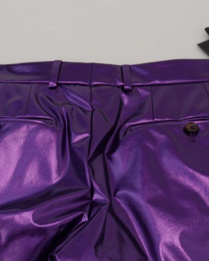 Dolce & Gabbana Purple Shining Men Casual Pants