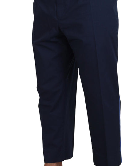 Dolce & Gabbana Blue Cotton Men Cropped Pants