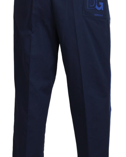 Dolce & Gabbana Blue Cotton Men Cropped Pants