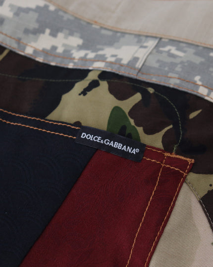 Dolce & Gabbana Multicolor Silk Patchwork Men Denim Jeans