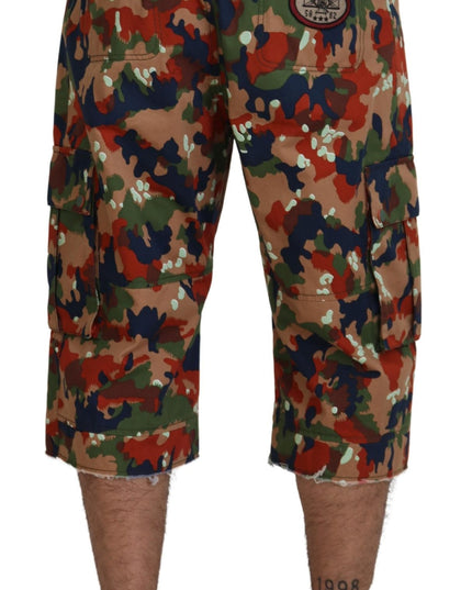 Dolce & Gabbana Multicolor Cotton Camouflaged Cargo Shorts