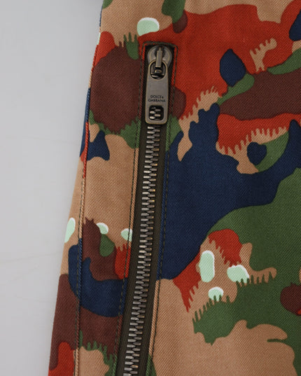Dolce & Gabbana Multicolor Cotton Camouflaged Cargo Shorts