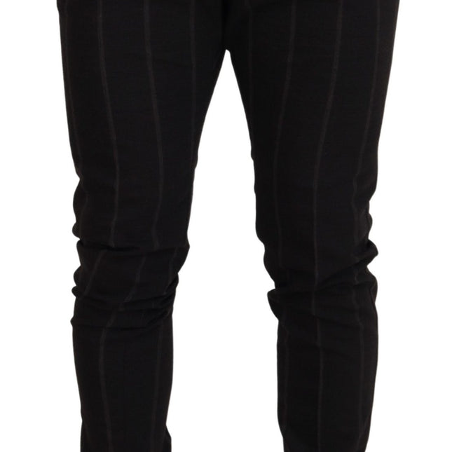 Dolce & Gabbana Black Wool Chino Formal Men Pants
