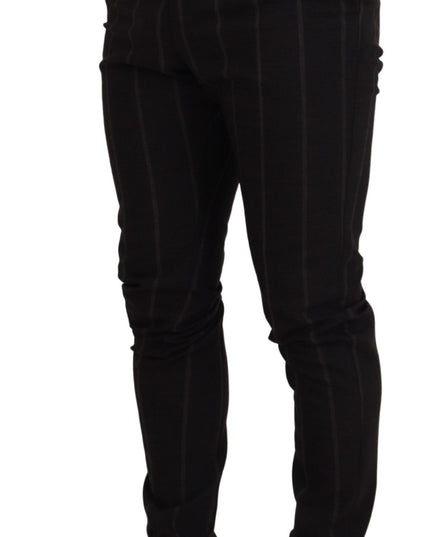 Dolce & Gabbana Black Wool Chino Formal Men Pants