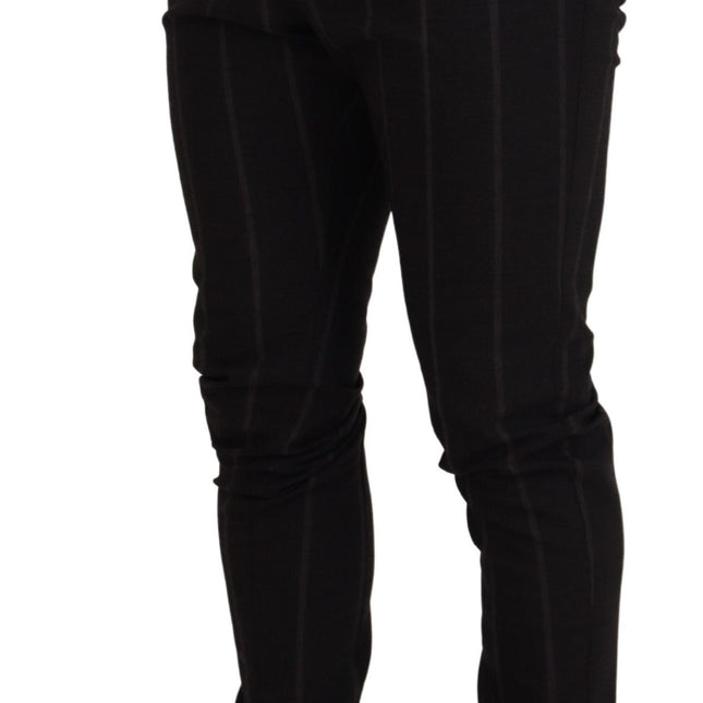 Dolce & Gabbana Black Wool Chino Formal Men Pants
