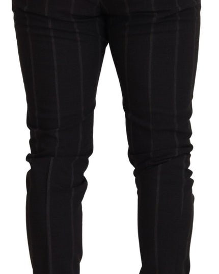 Dolce & Gabbana Black Wool Chino Formal Men Pants