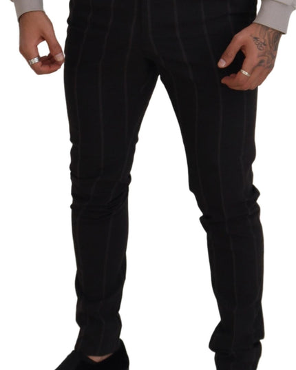 Dolce & Gabbana Black Wool Chino Formal Men Pants