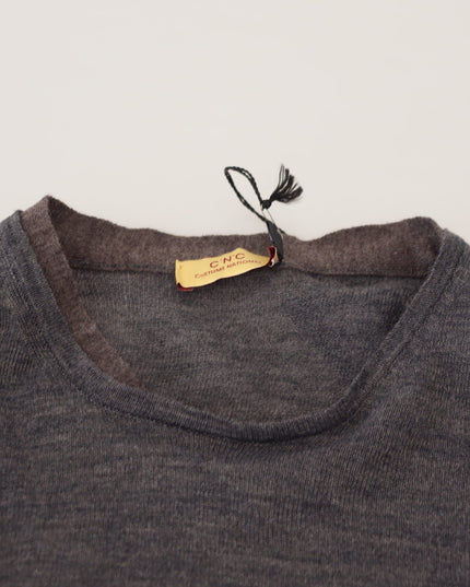 Costume National Gray Crewneck Pullover Sweater