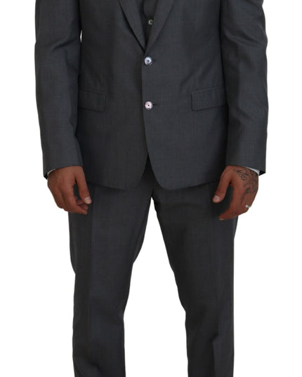 Dolce & Gabbana Gray MARTINI 3 Piece Slim Fit Suit