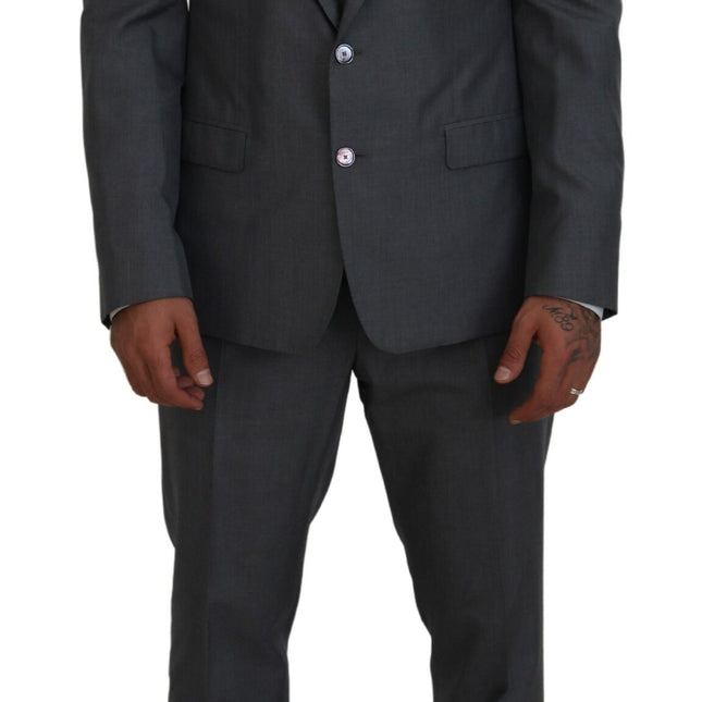 Dolce & Gabbana Gray MARTINI 3 Piece Slim Fit Suit