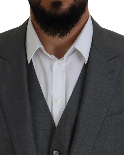 Dolce & Gabbana Gray MARTINI 3 Piece Slim Fit Suit