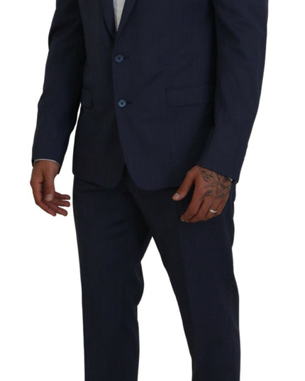 Dolce & Gabbana Blue Wool MARTINI 2 Piece Slim Fit Suit